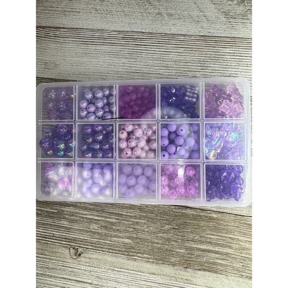 Purple Acrylic Bead Box Jewelry Making Kit - Picture 3 of 4